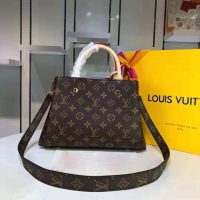 Louis Vuitton LV Women Montaigne MM in Iconic Monogram Canvas-Brown (1)