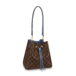 Louis Vuitton LV Women NéoNoé MM Bucket Bag in Monogram Coated Canvas-Blue