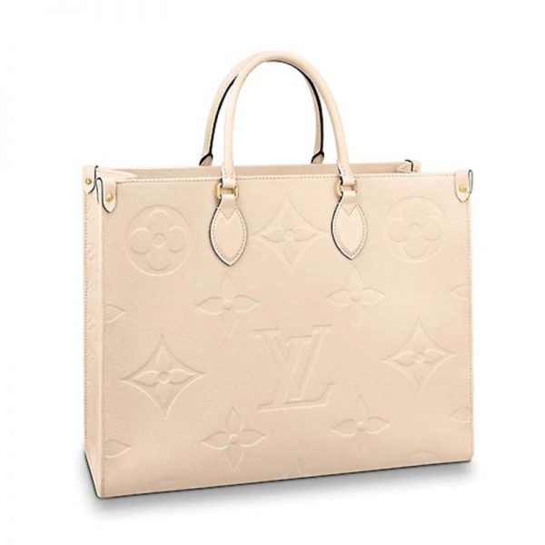 Louis Vuitton LV Women Onthego GM Tote in Monogram Empreinte Giant-Beige