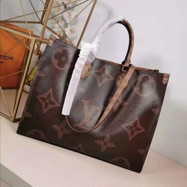 Louis Vuitton LV Women Onthego Tote Bag in Monogram Giant Canvas-Brown (5)