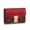 Louis Vuitton LV Women Pallas Compact Wallet in Monogram Canvas with Colored Calf Leather