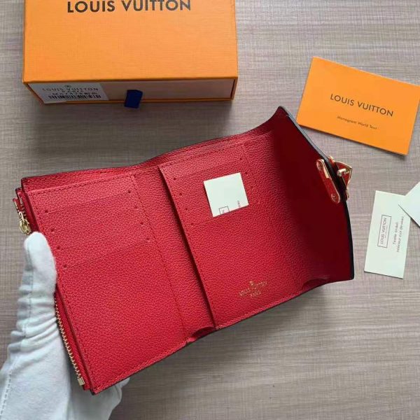 Louis Vuitton LV Women Pallas Compact Wallet in Monogram Canvas with Colored Calf Leather (7)