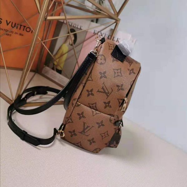 Louis Vuitton LV Women Palm Springs Mini in Monogram Reverse Coated Canvas-Brown (9)