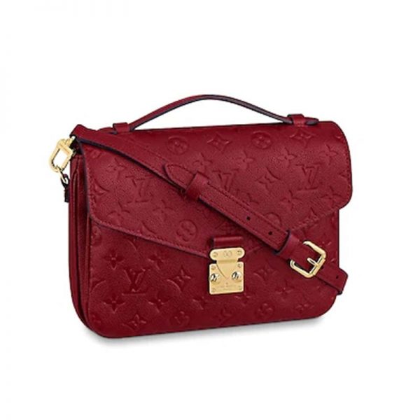 Louis Vuitton LV Women Pochette Métis Handbag in Monogram Empreinte Leather-Red (1)