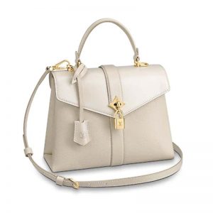 Louis Vuitton LV Women Rose Des Vents PM Handbag in Grained and Smooth Calf Leather-Beige