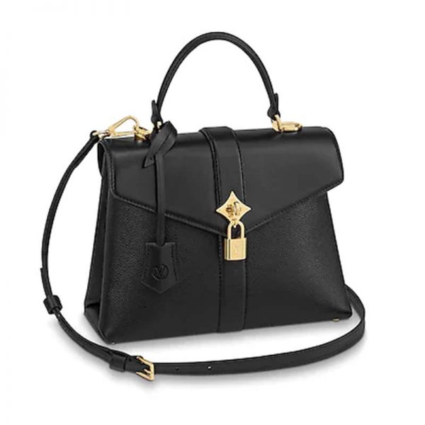 Louis Vuitton LV Women Rose Des Vents PM Handbag in Grained and Smooth Calf Leather-Black