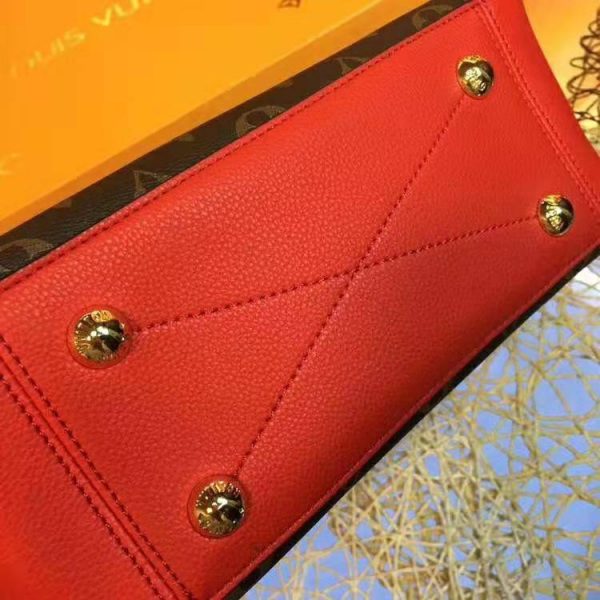 Louis Vuitton LV Women Surene BB Handbag in Monogram Canvas and Grained Calf Leather-Red (4)