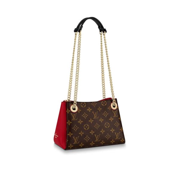 Louis Vuitton LV Women Surene BB Handbag in Monogram Canvas and Grained Calf Leather-Red (9)