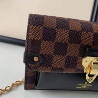 Louis Vuitton LV Women Vavin Chain Wallet in Damier Ebene Coated Canvas-Black (1)