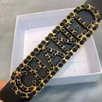 Chanel Women Calfskin Gold-Tone Metal & Lambskin Belt-Black (1)