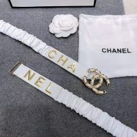 Chanel Women Goatskin & Gold-Tone Metal Belt-White (1)