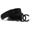 Chanel Women Lambskin & Gold-Tone Metal Belt-Black