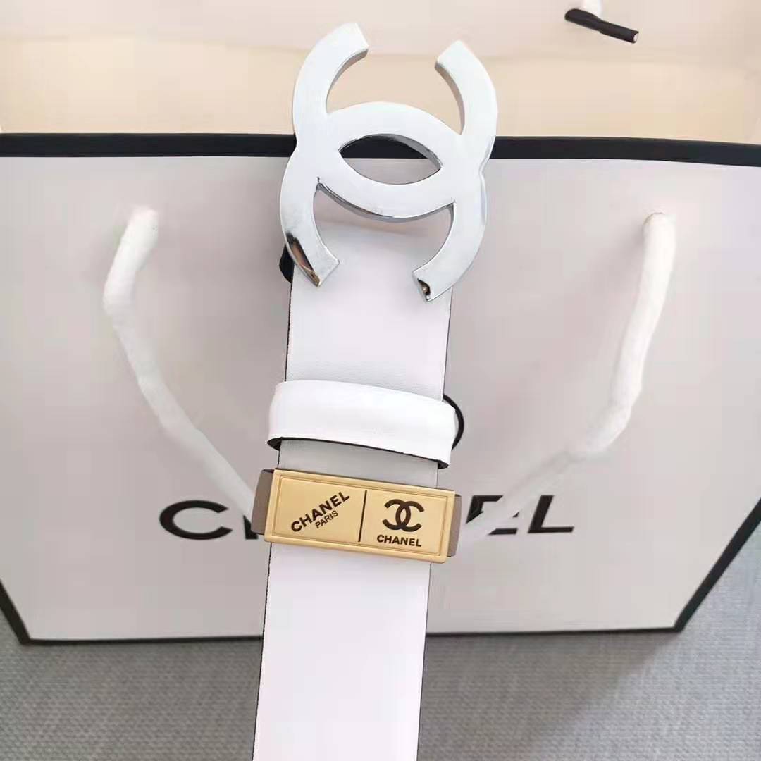 chanel white belt bag black