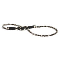 Chanel Women Lambskin Gold-Tone Metal & Glass Pearls Belt-Black