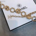 Chanel Women Metal Glass Pearls Strass & Resin Belt-Gold – Bild 4