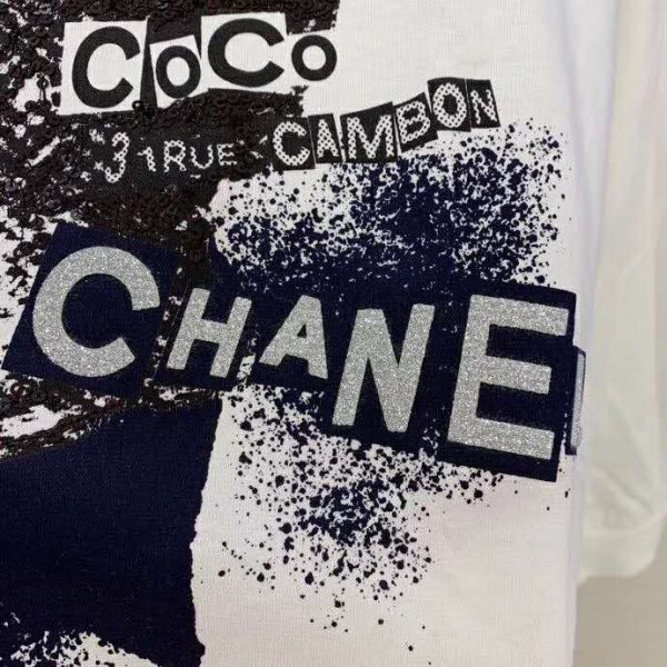 Chanel Women Sweatshirt in Cotton Black White Navy Blue & Silver (4)