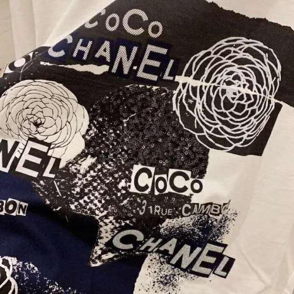Chanel Women Sweatshirt in Cotton Black White Navy Blue & Silver (7)