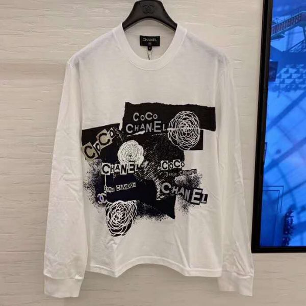 Chanel Women Sweatshirt in Cotton Black White Navy Blue & Silver (9)