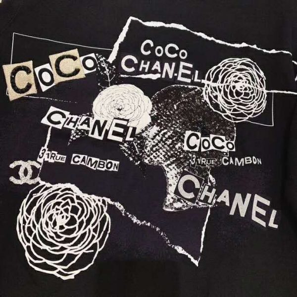 Chanel Women Sweatshirt in Cotton White Black Navy Blue & Silver (6)