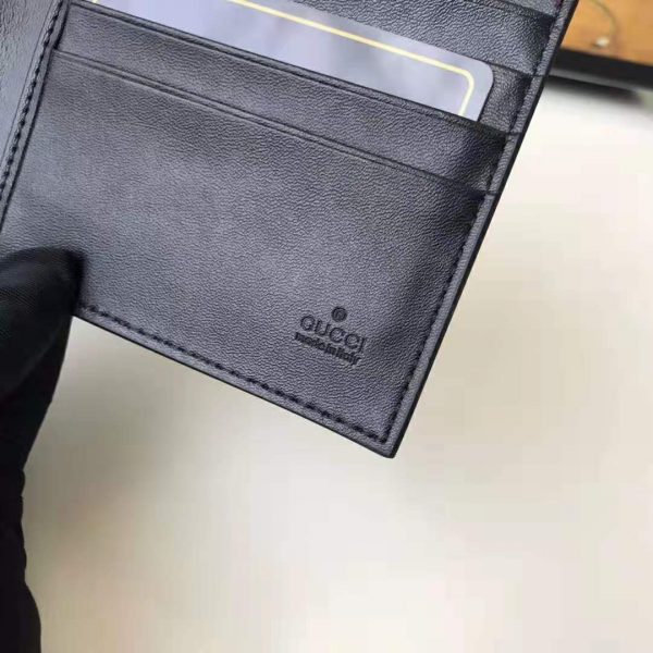 Gucci GG Men GG Supreme Wallet with Wolf in Black and Grey GG Supreme Canvas (8)