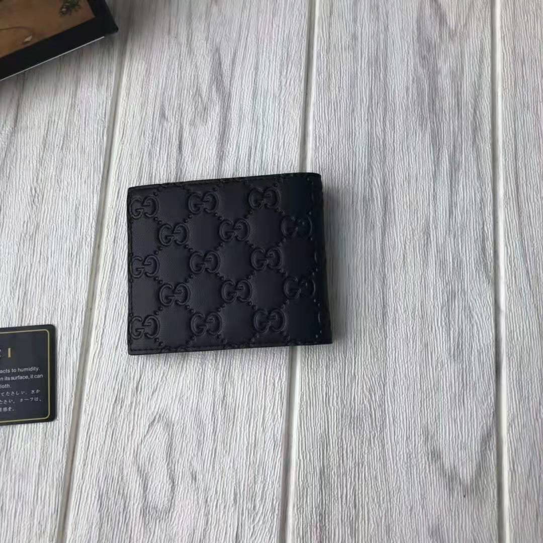 Gucci black signature cloth leather wallet – My Girlfriend's Wardrobe LLC