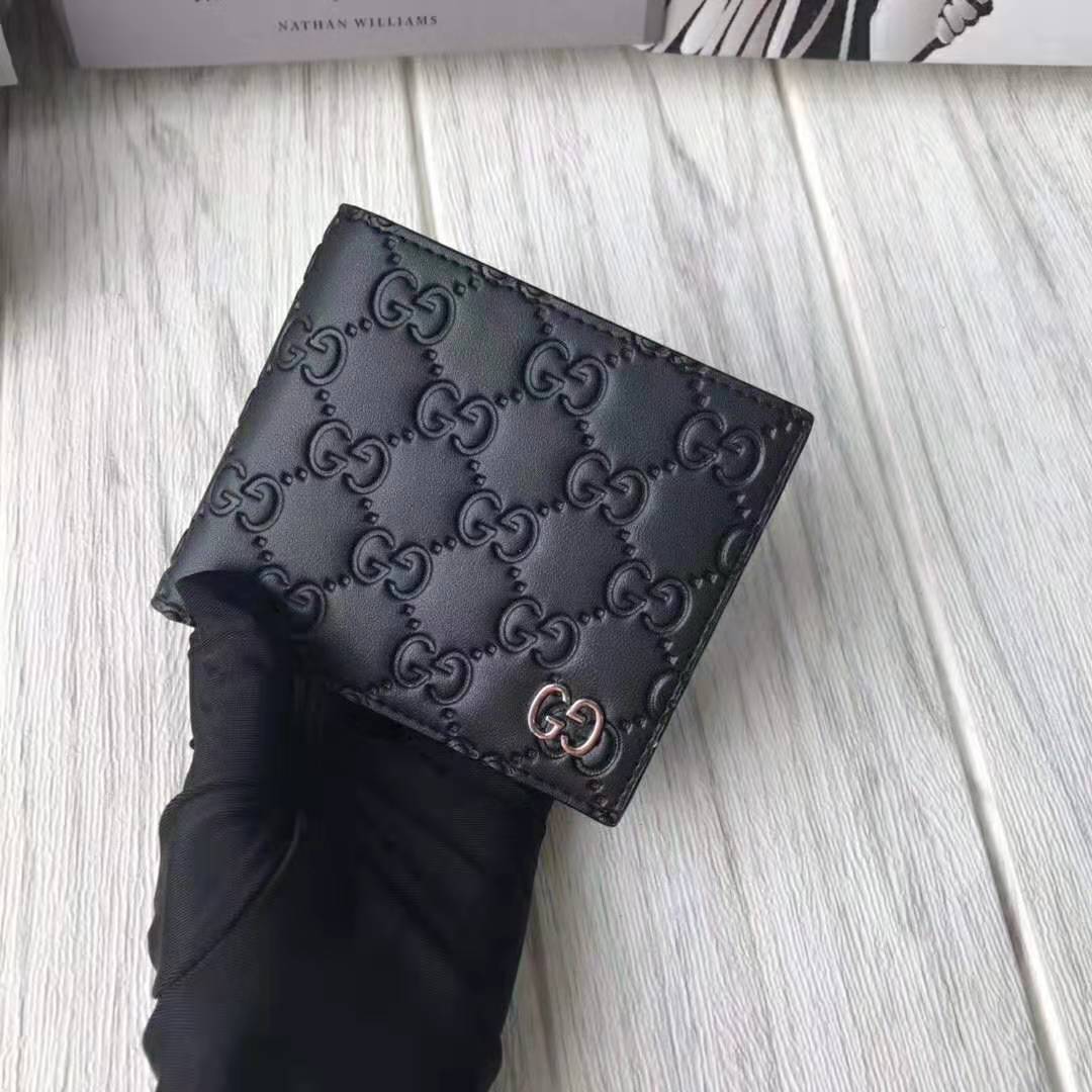 Gucci GG Men Gucci Signature Wallet in Black Gucci Signature Leather ...