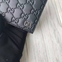 Gucci GG Men Gucci Signature Wallet in Black Gucci Signature Leather with Details (10)