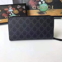 Gucci GG Men Kingsnake Print GG Supreme Zip Around Wallet in BlackGrey GG Supreme Canvas (1)