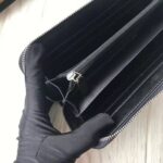 Gucci GG Unisex GG Supreme Web Zip Around Wallet in Black/Grey GG Supreme Canvas - immagine 10