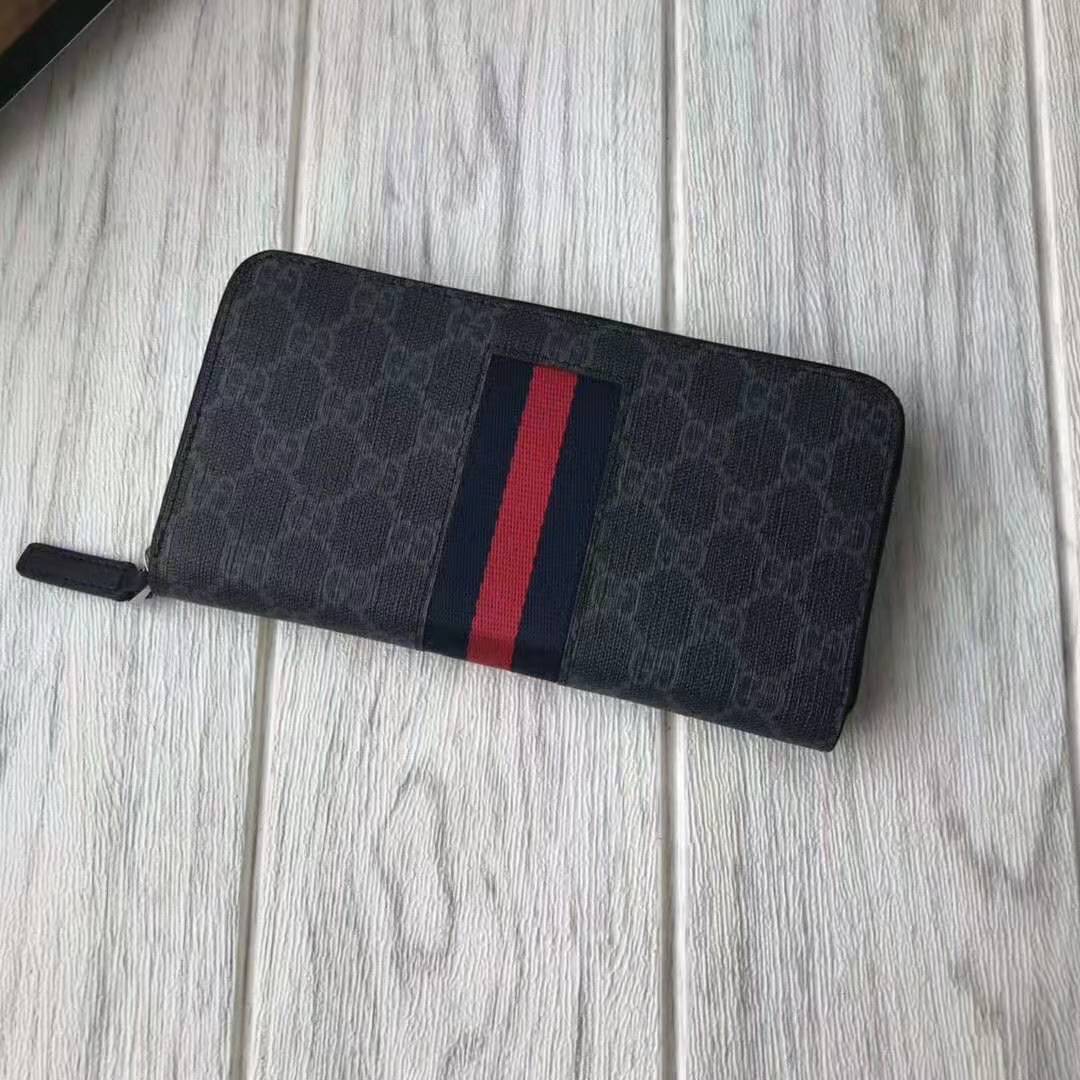 Gucci GG Supreme Web Zip Around Wallet (SHF-21820) – LuxeDH