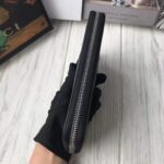 Gucci GG Unisex GG Supreme Web Zip Around Wallet in Black/Grey GG Supreme Canvas - immagine 6