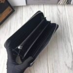 Gucci GG Unisex GG Supreme Web Zip Around Wallet in Black/Grey GG Supreme Canvas - immagine 7