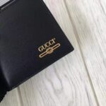 Gucci GG Unisex Leather Mini Wallet with Gucci Logo in Black Leather - Imagen 7
