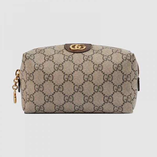 Gucci GG Unisex Ophidia GG Cosmetic Case in GG Supreme Canvas-Brown (1)
