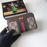 Gucci GG Unisex Ophidia GG Zip Around Card Case in Beige/Ebony GG Supreme Canvas - Image 4