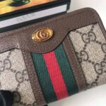 Gucci GG Unisex Ophidia GG Zip Around Card Case in Beige/Ebony GG Supreme Canvas - Image 5