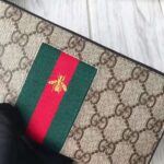 Gucci GG Unisex Web GG Supreme Zip Around Wallet in Beige/Ebony GG Supreme Canvas – Bild 5