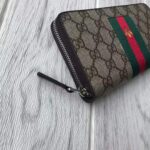 Gucci GG Unisex Web GG Supreme Zip Around Wallet in Beige/Ebony GG Supreme Canvas – Bild 7