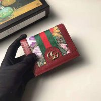 Gucci GG Women Ophidia GG Flora Card Case Wallet in GG Supreme Canvas-Red (6)