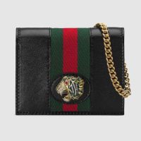 Gucci GG Women Rajah Chain Card Case Wallet Bag in Leather-White (1)