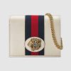 Gucci GG Women Rajah Chain Card Case Wallet Bag in Leather-White