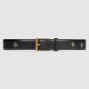 Gucci Unisex Belt with Bees and Stars Bet in Black Metal-Free Tanned Leather