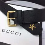 Gucci Unisex Belt with Bees and Stars Bet in Black Metal-Free Tanned Leather - Imagen 8