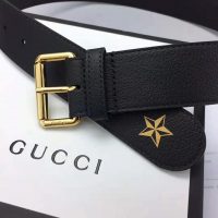 Gucci Unisex Belt with Bees and Stars Bet in Black Metal-Free Tanned Leather (1)