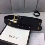 Gucci Unisex Belt with Bees and Stars Bet in Black Metal-Free Tanned Leather - Imagen 5