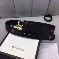 Gucci Unisex Belt with Bees and Stars Bet in Black Metal-Free Tanned Leather (1)