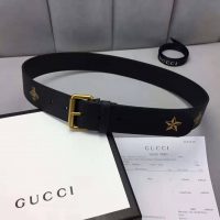 Gucci Unisex Belt with Bees and Stars Bet in Black Metal-Free Tanned Leather (1)