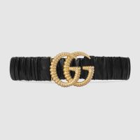 Gucci Unisex Belt with Torchon Double G Buckle in Black Leather (1)