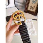 Gucci Unisex Belt with Torchon Double G Buckle in Black Leather - immagine 6