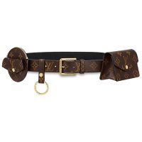 Gucci Unisex Daily Multi Pocket 30mm Belt in Monogram Canvas-Brown (1)